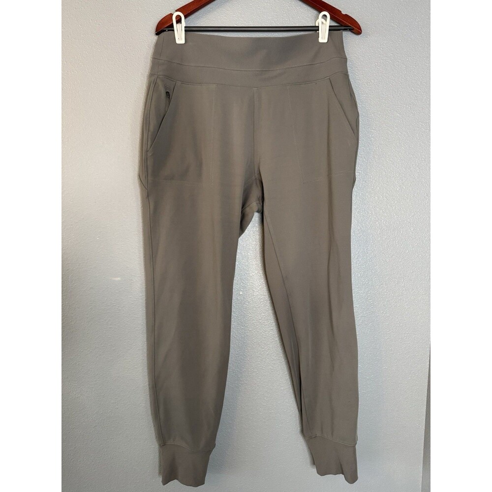 Athleta Womens Large Tall LT Jogger Pants Taupe Stretch Travel Activewear